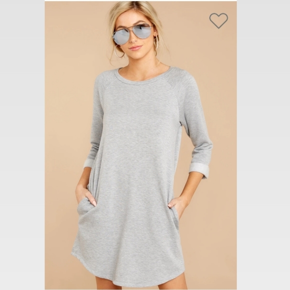 Heather Gray Sweatshirt Dress - Picture 3 of 6